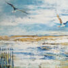 GLAMOUR GULLS PAINTING 130 X 100 CM - Jane Heyes Artist - LEtoile dArt Narbonne France