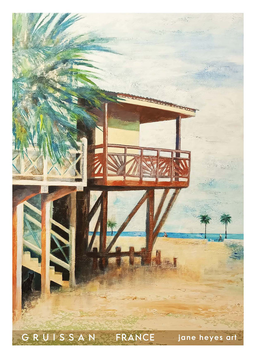 GRUISSAN WOODEN CHALET - Jane Heyes Artist - LEtoile dArt Narbonne France