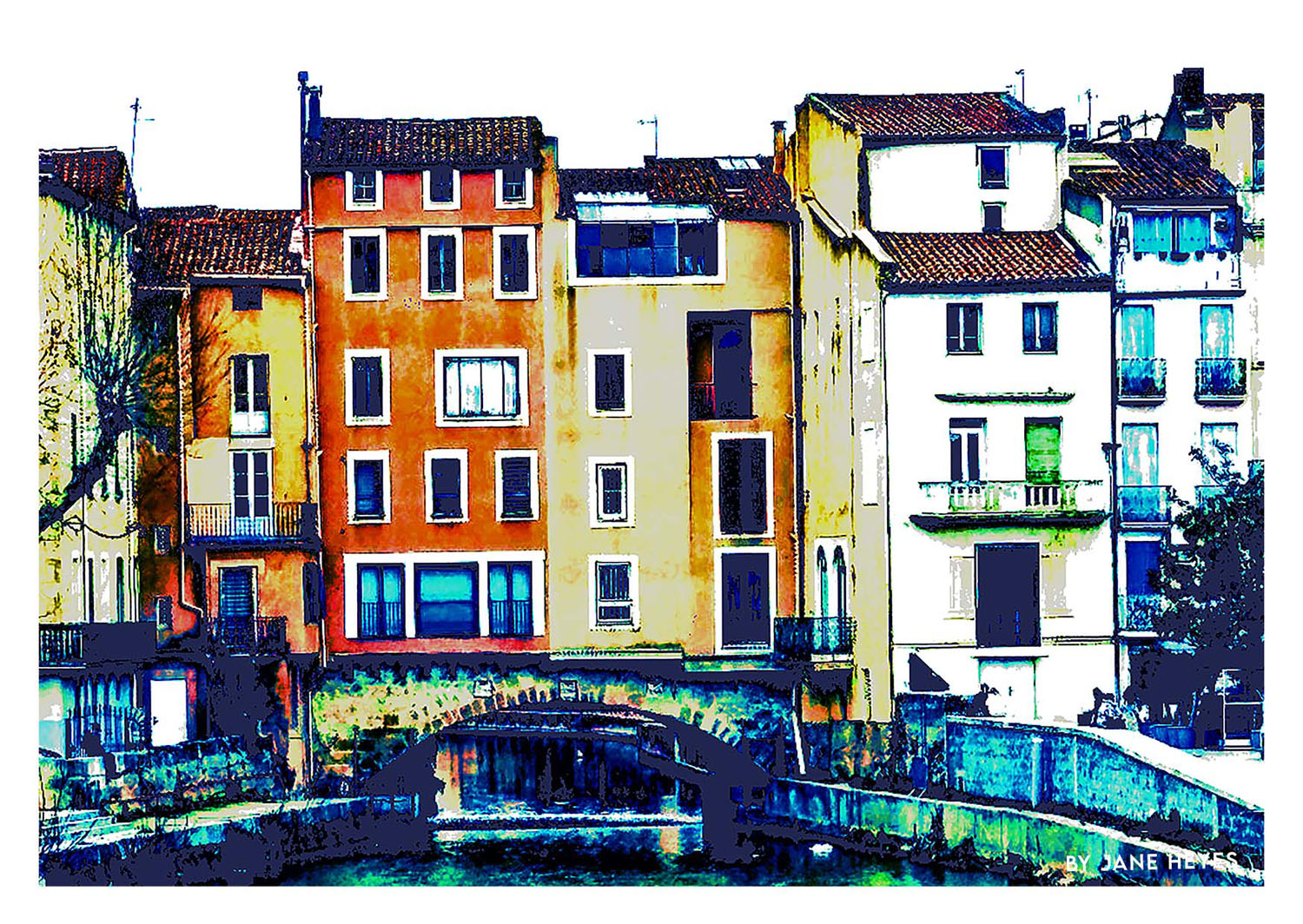 NARBONNE PONT des Marchands PHOTOGRAPH - Jane Heyes Artist - LEtoile dArt Narbonne France