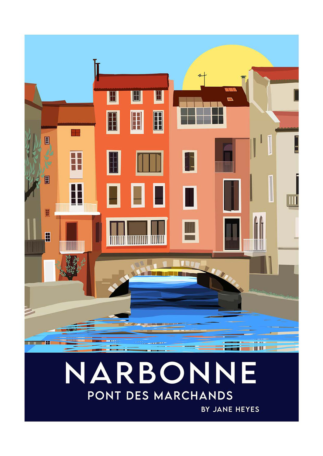 PONT DES MARCHANDS NARBONNE - Jane Heyes Artist - LEtoile dArt Narbonne France