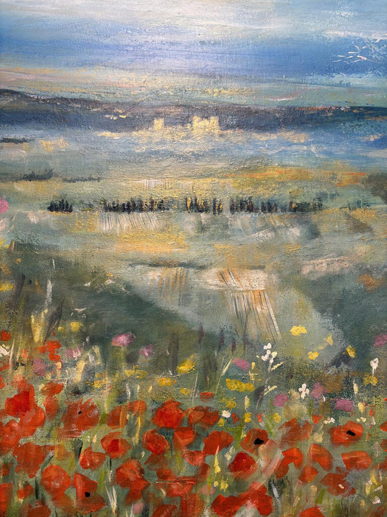 POPPIES ABOVE NARBONNE - Jane Heyes Artist - LEtoile dArt Narbonne France