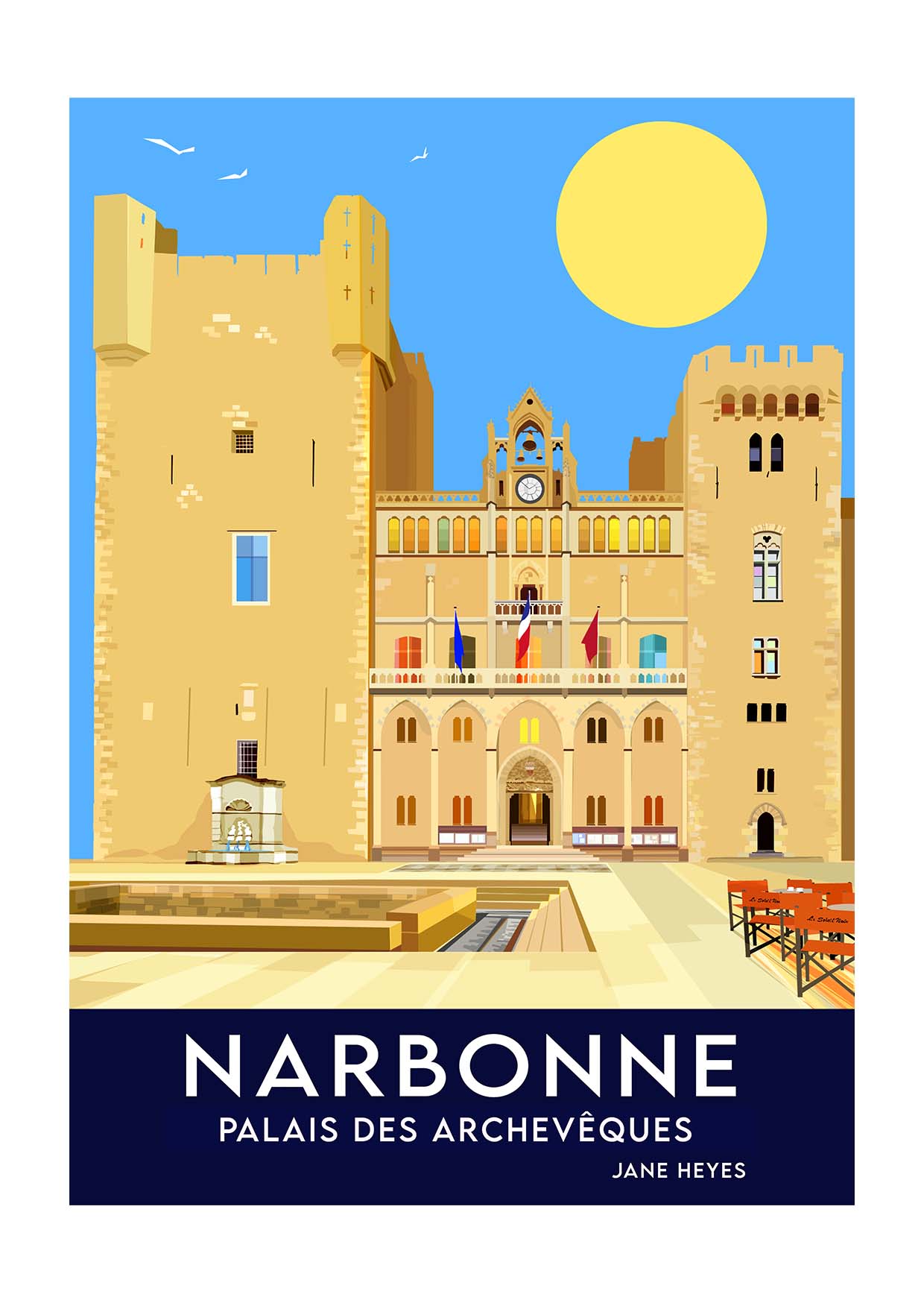 Palais des Archeveques Affiche Jane Heyes Art Narbonne