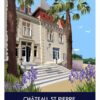 Jane Heyes Art Affiche Narbonne Poster Chateau St Pierre de Serjac s