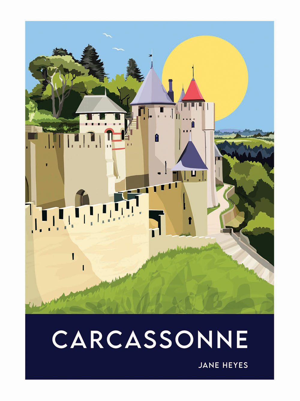 30 X 40 cm CARCASSONNE RAMPARTS Affiche carcassonne poster letoile dart b