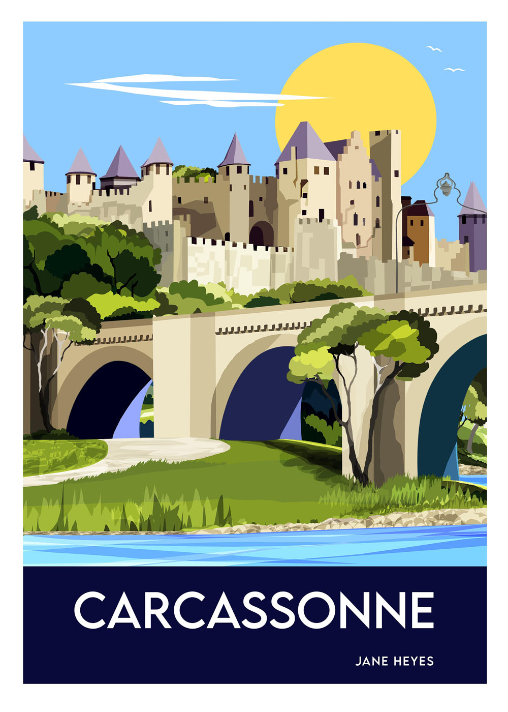 50 X 70 CARCASSONNE PONT Affiche gruissan carcassonne poster letoile dart b