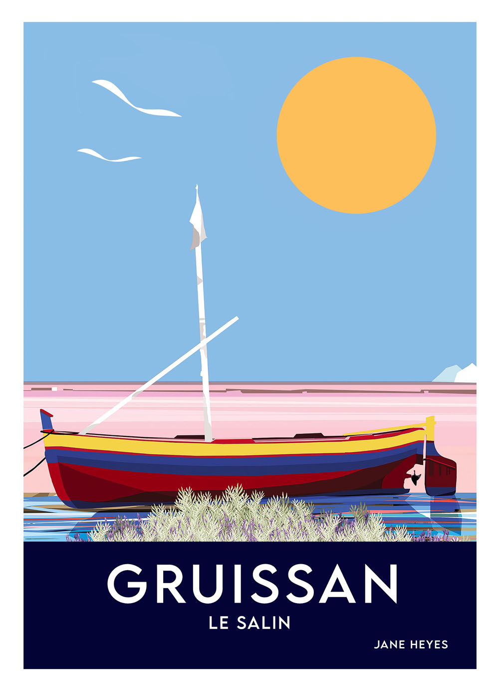 50 X 70 CM GRUISSAN LE SALIN Affiche gruissan narbonne poster letoile dart b