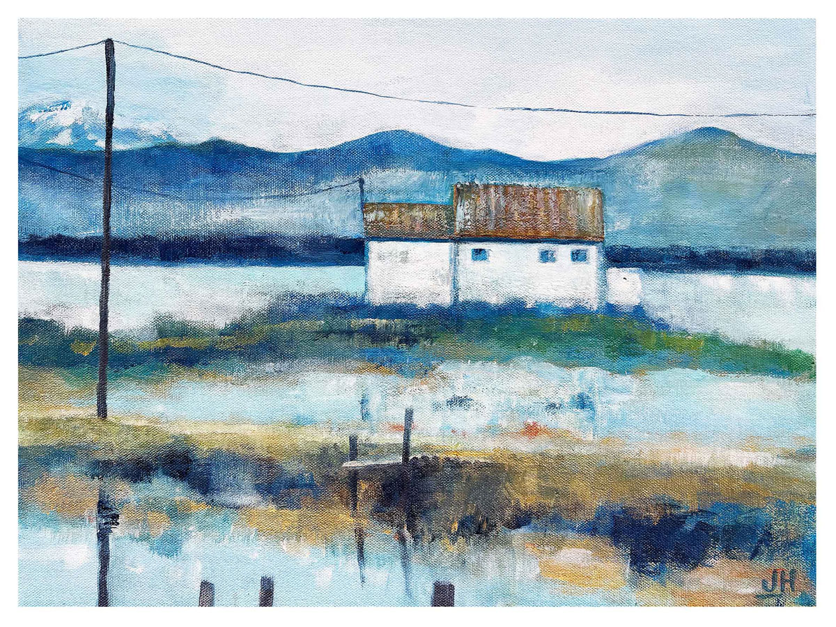 Chalet des Pecheurs Les Ayrolles CAVENA ALBA 30X40 A4 letoile dArt Jane Heyes Artist Narbonne