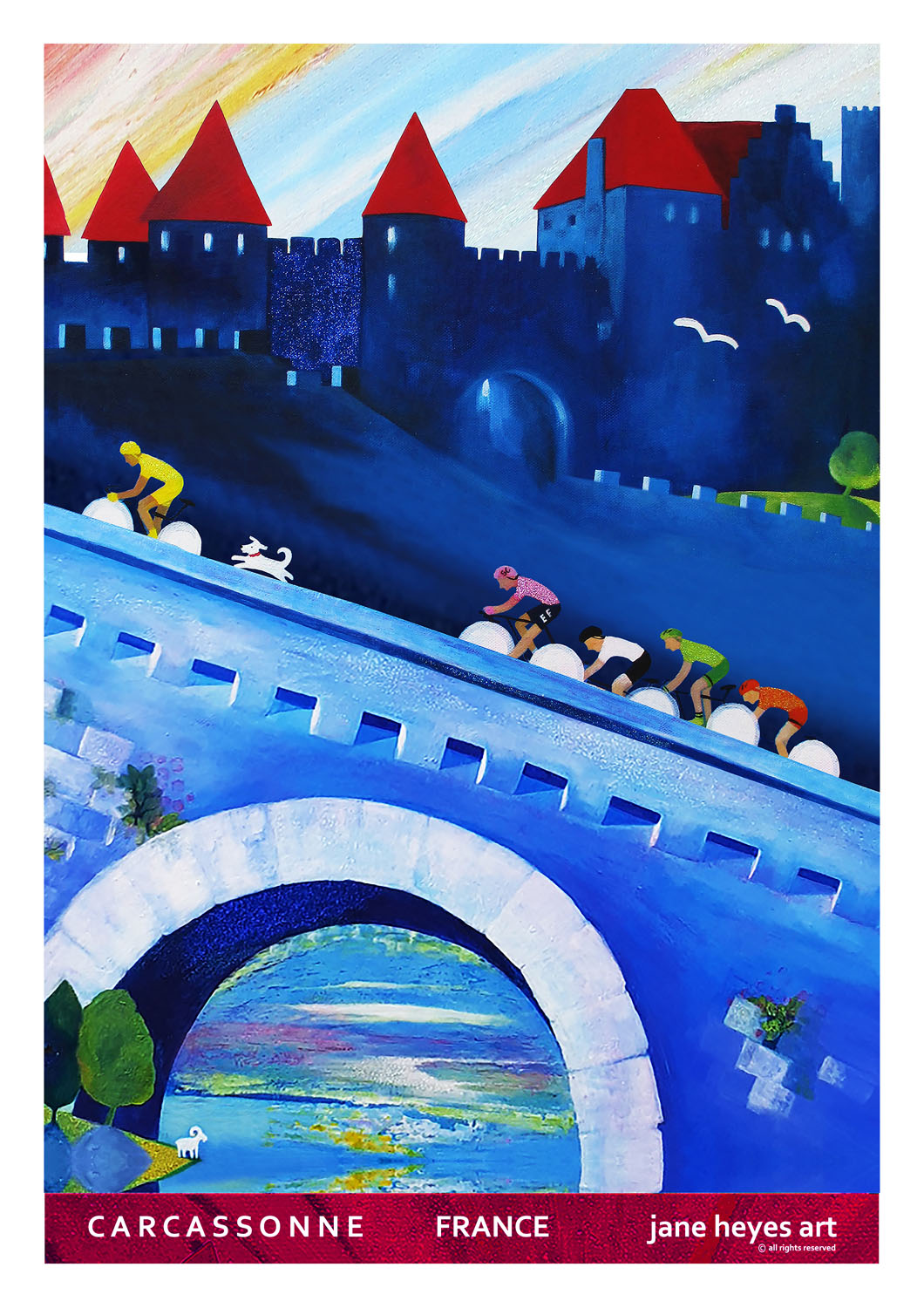 Jane-Heyes-Art-Peintre-Carcassonne-Artist-A4-TOUR DE France 2026-final-red-border-copy