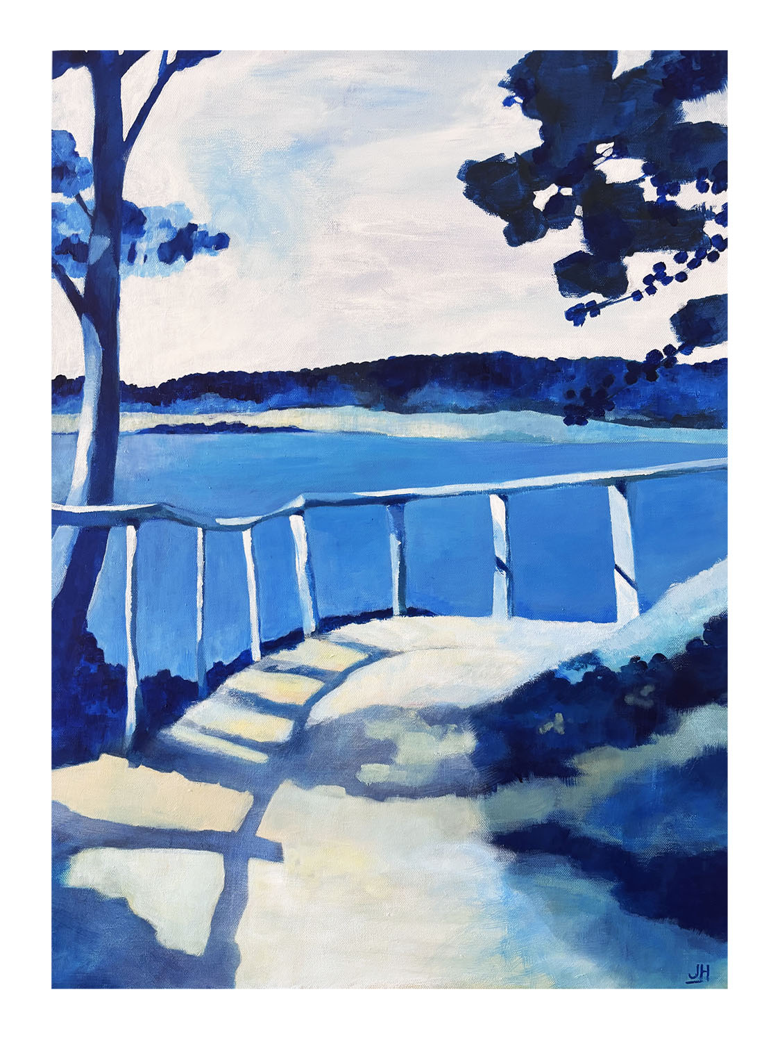 30X40 VERS LE BLEU Gruissan Jane Heyes Artist lEtoile dArt Narbonne Affiche Poster