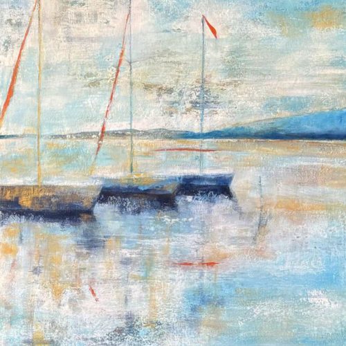 PEYRIAC 3 BOATS - Jane Heyes Artist - LEtoile dArt Narbonne France